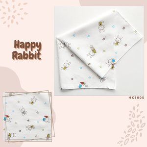 Handkerchief/Burp Cloths/Newborn/Infant/Baby/Pack of 5 pcs/Happy Rabbit/Multi